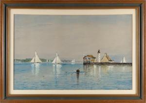 Lewis Edmund Darch 1835-1910,Ida Lewis Rock Lighthouse, Rhode Island,1903,Eldred's US 2024-04-05