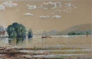 Lewis Edmund Darch 1835-1910,Sailing Along a River,1909,William Doyle US 2006-11-29