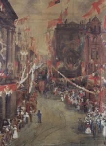 lewis Florence,A Celebration on Dale Street, Liverpool,1910,Wright Marshall GB 2018-11-06