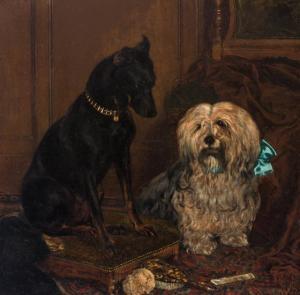 LEWIS Frederick,Best Friends, (Manchester Terrier and Skye Terrier,1883,William Doyle 2020-02-12