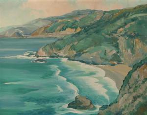 LEWIS Harry Emerson 1892-1958,California Hills Meet the Sea,John Moran Auctioneers US 2017-08-08