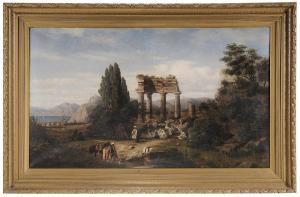 LEWIS Henry 1819-1904,Algerian Soldiers Resting Next to Roman Ruins,1867,Brunk Auctions 2017-05-19