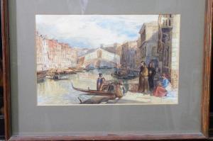 LEWIS J.F,Figures on the Grand Canal, near Rialto, Venice,Bellmans Fine Art Auctioneers 2019-03-30
