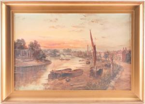 LEWIS James Isiah 1860-1934,a River Thames riverscape,Dawson's Auctioneers GB 2021-12-16