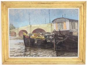 LEWIS Kathleen 1911-1988,A view of the bridge at Kingston upon Tha,20th century,Claydon Auctioneers 2020-11-16
