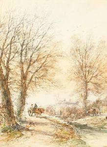 LEWIS L 1800,Figures on a horse and cart on country path,1892,John Nicholson GB 2020-12-07