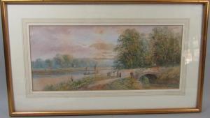 LEWIS L 1800,river scene at Upton On Severn and coastal scene w,19th century,Wotton GB 2021-11-08