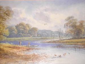 LEWIS L 1800,River scene with boatmen,1895,Dreweatt-Neate GB 2009-07-02