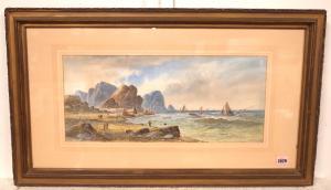 LEWIS Lennard 1826-1913,A rocky beach with fisherman,1898,Bellmans Fine Art Auctioneers 2023-02-24