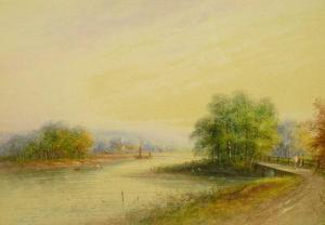 LEWIS Lennard 1826-1913,Figures in a wooded river landscape,Halls GB 2012-03-14