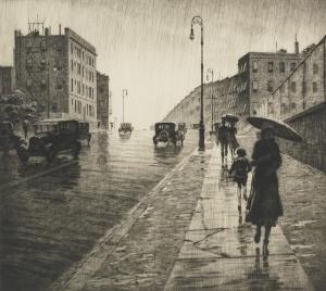 LEWIS Martin 1881-1962,RAINY DAY, QUEENS,1931,Sotheby's GB 2015-04-01