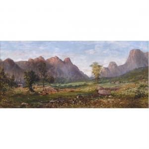 LEWIS Mary Amanda 1872-1953,Small Cabin and Cattle in Panoramic California La,Clars Auction Gallery 2023-05-12