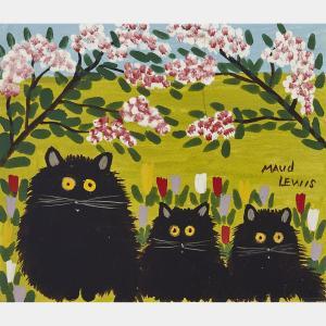 LEWIS Maud 1903-1970,THREE BLACK CATS,Waddington's CA 2016-11-21