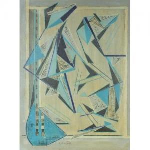 LEWIS Percy Wyndham 1882-1957,Abstract composition of geometric shapes,Eastbourne GB 2016-09-17