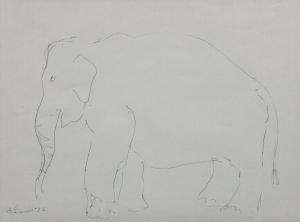 LEWIS Stanley 1930-2006,Elephant,1952,Hindman US 2019-10-10