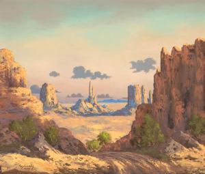 LEWIS Thomas L 1907-1978,Early Morning in Monument Valley,Santa Fe Art Auction US 2022-05-28