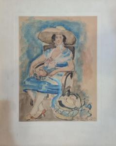 LEWITSKA Sonia 1874-1937,Femme assise au chapeau,Rossini FR 2023-10-05