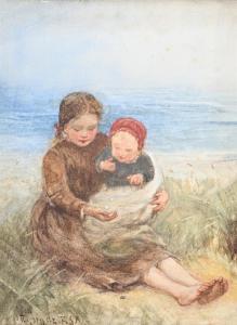 LEYDE Otto Theodore 1835-1897,SIBILINGS ON THE BEACH,Dreweatts GB 2023-06-14