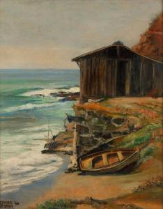 LEYDEN Louise 1898-1978,The Boat House,1938,John Moran Auctioneers US 2017-08-08