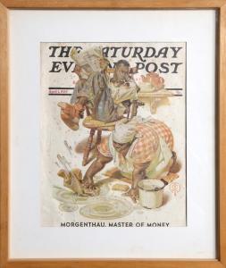 LEYENDECKER Joseph Christian 1874-1951,SATURDAY EVENING POST (SCRUBBING THE FLOOR) ,1939,Ro Gallery 2023-08-11