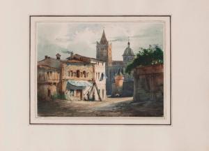 LEYMARIE Hippolyte 1809-1844,Vue d'un vieux village,Aguttes FR 2017-04-27