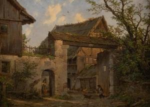 LEYPOLD Carl Julius 1806-1874,Farmstead in spring,Hargesheimer Kunstauktionen DE 2020-09-12