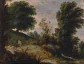 LEYTENS Gysbrecht 1586-1643,A WOODED LANDSCAPE WITH A SHEPHERD TENDING HIS FLO,Sotheby's 2017-05-03