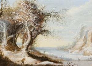 LEYTENS Gysbrecht 1586-1643,Winter Landscape with a Lumberjack,Van Ham DE 2023-05-15
