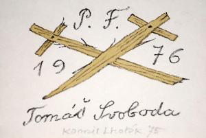 LHOTAK Kamil 1912-1990,Zkřížené meče (PF 1976 Tomáš Svoboda),1975,Vltav CZ 2024-02-22