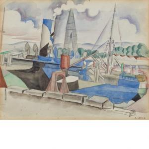 LHOTE Andre 1885-1962,Ship in Port,1917,William Doyle US 2014-11-18