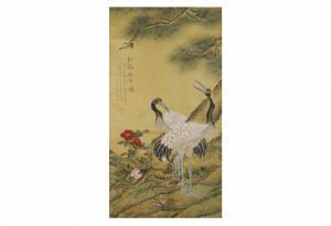 LI Zheng 1964,two birds, flowers and characters,Zeeuws NL 2019-10-08