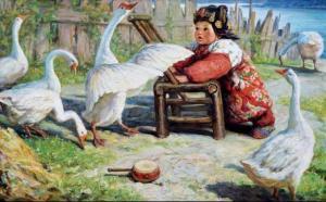 LI ZIJIAN 1954,Playtime with the Wild Geese,1997,33auction SG 2014-01-17