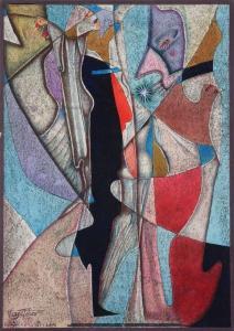 LIAGATCHEV Vladimir 1945,Composition au masque violet,1987,Ader FR 2013-03-08