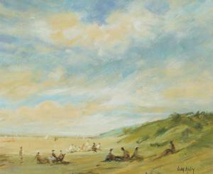 LIAM KELLY 1949,ON THE BEACH,Ross's Auctioneers and values IE 2023-07-19