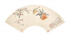 LIAN JU 1828-1904,Pomegranate Flowers and Bird,1877,Christie's GB 2019-05-27