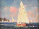 LIANG Calvin 1960,Sailboats in Huntington Beach,Simpson Galleries US 2016-09-10