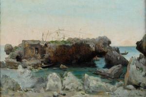 LIARDO Filippo 1840-1917,Lo scoglio delle sirene a Marina di Capri, (1,Galleria Pananti Casa d'Aste 2023-07-18