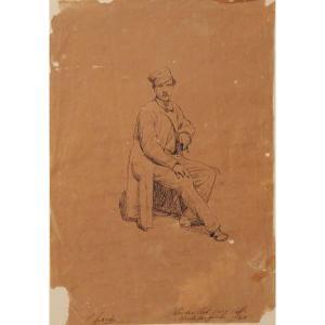 LIARDO Filippo 1840-1917,Studio dal vero Caffè Michelangelo,1864,Galleria Sarno IT 2023-03-15
