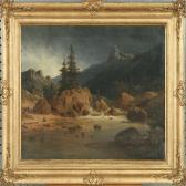 LIBBERT G.e 1800-1800,Landscape with waterfall in the background mountai,Bruun Rasmussen 2008-05-19