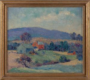 LIBBY Francis Orville 1883-1961,Farm landscape, likely Maine,Eldred's US 2022-11-03