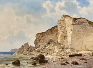 LIBERT Georg Emil,“Parti af Stevns Klint\”. View from the Cliffs of ,1856,Bruun Rasmussen 2024-03-04