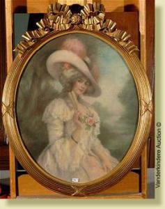 LIBERTY V 1800-1800,Portrait d'une dame de qualité à l'éventail,VanDerKindere BE 2008-05-20