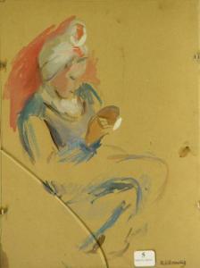 LIBROWICZ Katherine 1912-1991,Jeune femme au turban,Siboni FR 2018-11-18