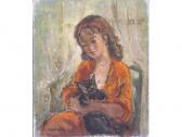 LIBROWICZ Katherine 1912-1991,Jeune fille au chat,Bailly - Hertz & Associés FR 2009-06-07