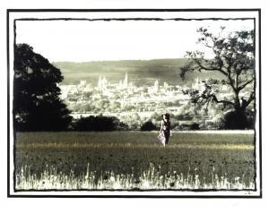 LICHFIELD Patrick 1939-2005,Woman in a field with City in the background,Ewbank Auctions 2021-01-28