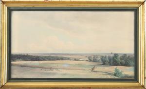 LICHTENHELD Wilhelm 1817-1891,Open field landscape with churches,Bruun Rasmussen DK 2007-08-06