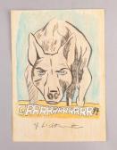 LICHTENSTEIN Roy Fox 1923-1997,growling dog with an intense expression,888auctions CA 2025-07-31