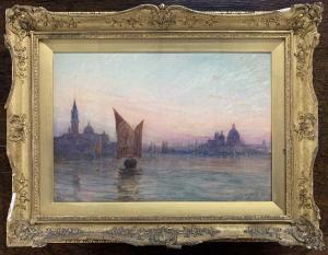LIDDELL Thomas  Hodgson 1860-1925,The Red Sail, Venice Lagoon,1907,Keys GB 2024-01-15