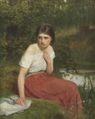 LIDDERDALE Charles Sillem 1831-1895,Study of a Young Girl in Woods,1888,Adams IE 2011-07-13