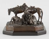LIEBERICH Nikolai Iwanowitsch 1828-1883,Chasseurs et leurs chevaux,Horta BE 2019-02-25